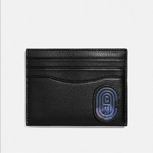 Authentic Coach Card Case with Coach Patch in Black